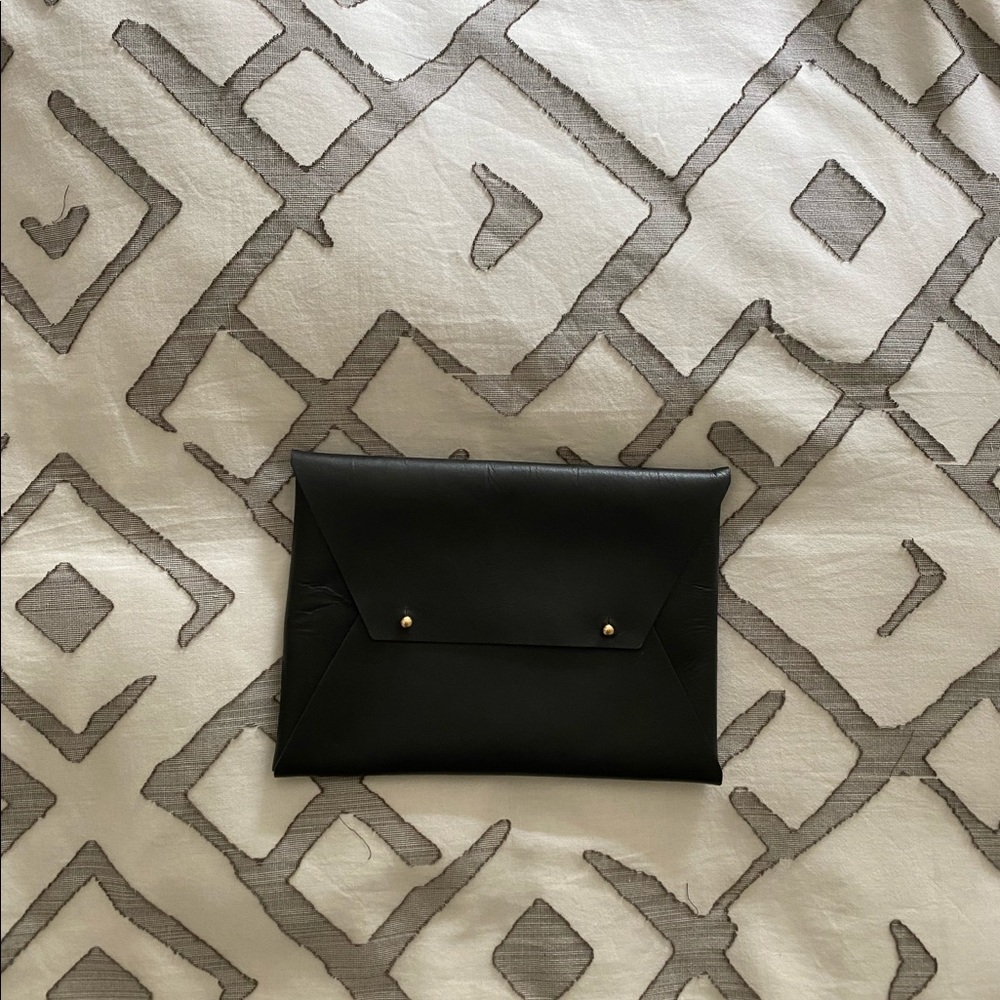 Black Leather Clutch